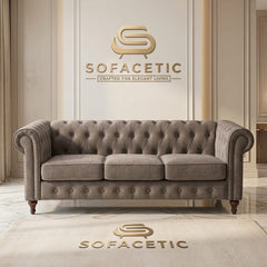 Olympia Chesterfield Chenile Sofa Set