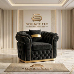 Madrid Chenile Fabric Chesterfield Sofa Set