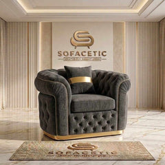 Madrid Chenile Fabric Chesterfield Sofa Set