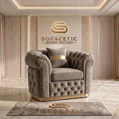 Madrid Plush Velevt Chesterfield Sofa Set