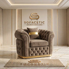 Madrid Chenile Fabric Chesterfield Sofa Set