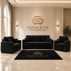 Ruby Alaska Plush velvet Sofa Set