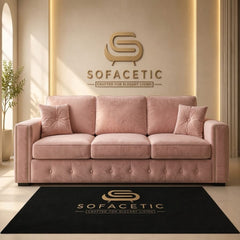 Ruby Alaska Plush velvet Sofa Set