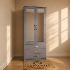 2 Door Grey Color Wardrobe
