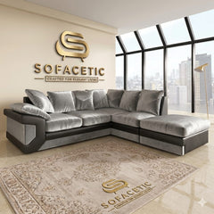 Dino Crushed Velvet Modern Sofa Set