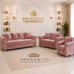 Olympia Ashwin Plush velvet Sofa Set