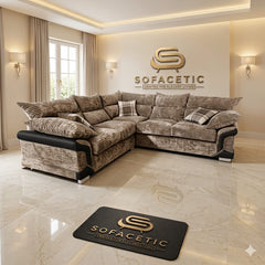 Dino Crushed Velvet Modern Sofa Set
