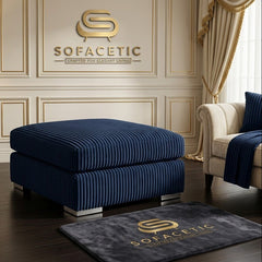 Simple Footstool in Jumbo Cord Fabric