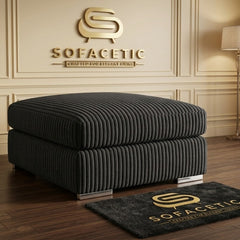 Simple Footstool in Jumbo Cord Fabric