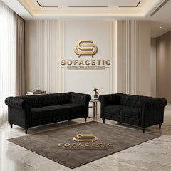 Olympia Chesterfield Chenile Sofa Set