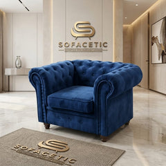 Olympia Chesterfield Plush velvet Sofa Set