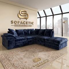 Dino Crushed Velvet Modern Sofa Set