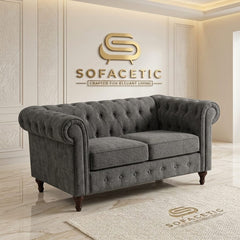 Olympia Chesterfield Chenile Sofa Set