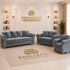 Olympia Ashwin Plush velvet Sofa Set