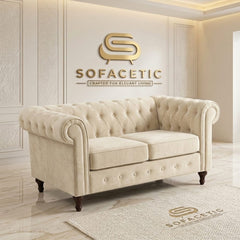 Olympia Chesterfield Plush velvet Sofa Set
