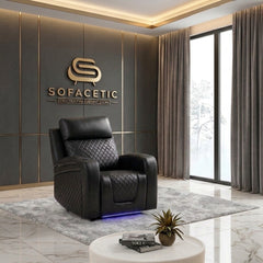 Florida Leather Suite Sofa Black Set