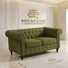 Olympia Chesterfield Plush velvet Sofa Set