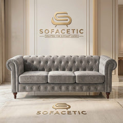 Olympia Chesterfield Plush velvet Sofa Set