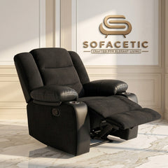 Rio Jumbo Recliner Sofa black Set