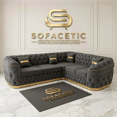 Madrid Chenile Fabric Chesterfield Sofa Set