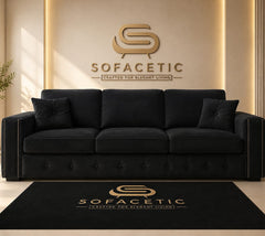 Ruby Alaska Plush velvet Sofa Set