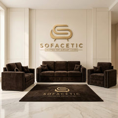 Ruby Alaska Plush velvet Sofa Set