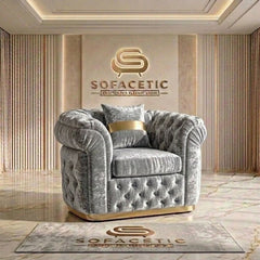 Madrid Crush Velevt Chesterfield Sofa Set