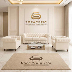 Olympia Chesterfield Chenile Sofa Set