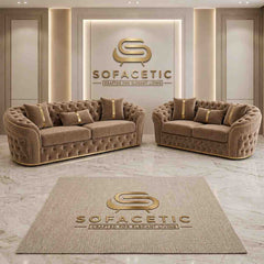 Madrid Plush Velevt Chesterfield Sofa Set