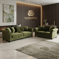 Harrison Juxon Plush velvet Sofa Set
