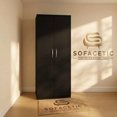 2 Door Black Color Wardrobe