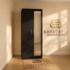 2 Door Black Color Wardrobe