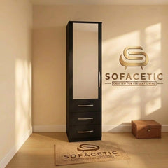 Single Door Black Color Wardrobe