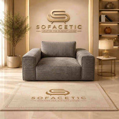 Salon Jumbo Cord Fabric Sofa