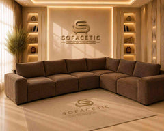 Salon Jumbo Cord Fabric Sofa
