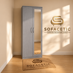 2 Door Grey Color Wardrobe
