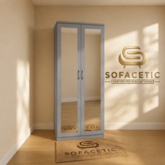 2 Door Grey Color Wardrobe