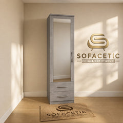 Single Door Grey Color Wardrobe