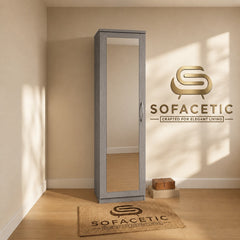 Single Door Grey Color Wardrobe