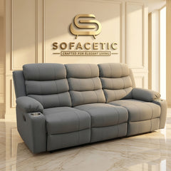 Sorrento Fabric Recliner Sofa Grey Set