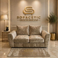Rivo Crushed Velvet Fabric Sofa Set