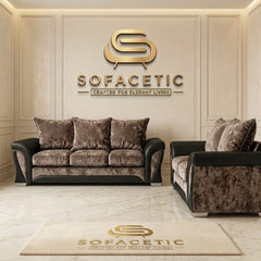 Shanon Crush Velvet Fabric Stylish Sofa Set
