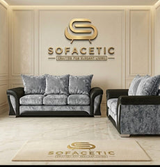 Shanon Crush Velvet Fabric Stylish Sofa Set