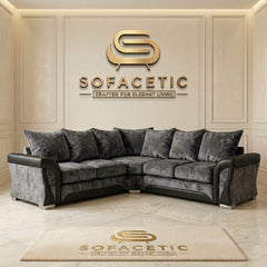 Shanon Crush Velvet Fabric Stylish Sofa Set