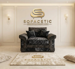 Dino Crushed Velvet Modern Sofa Set