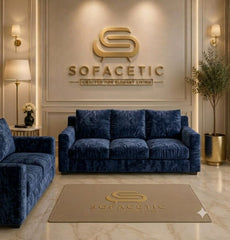 Rivo Crushed Velvet Fabric Sofa Set