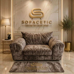 Rivo Crushed Velvet Fabric Sofa Set