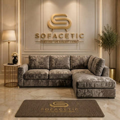 Rivo Crushed Velvet Fabric Sofa Set
