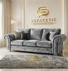 Brixa Crush Velvet Fabric Modern Sofa Set