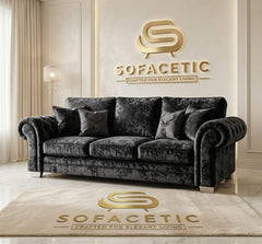 Brixa Crush Velvet Fabric Modern Sofa Set
